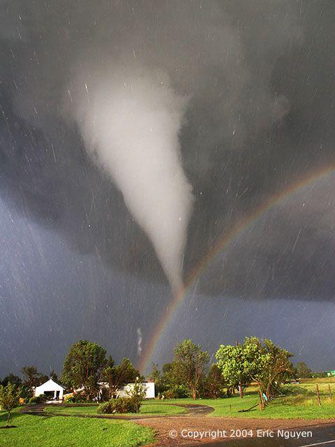 Rainbow Tornado Logo - Tornado and Rainbow Over Kansas