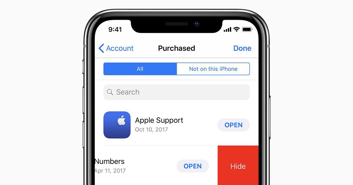 iPhone App iTunes Logo - Hide App Store purchases