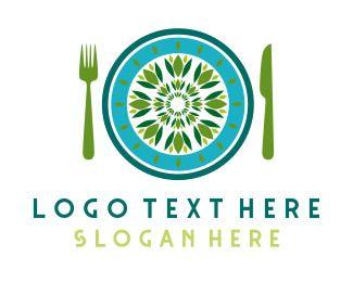 Green Restaurant Logo - Plate Logo Maker | BrandCrowd