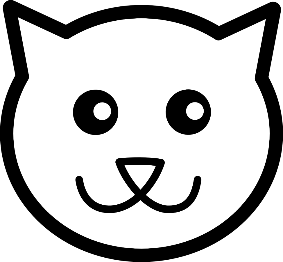 Black and White Cat Head Logo - Cat face clip art freeuse library black and white HUGE FREEBIE