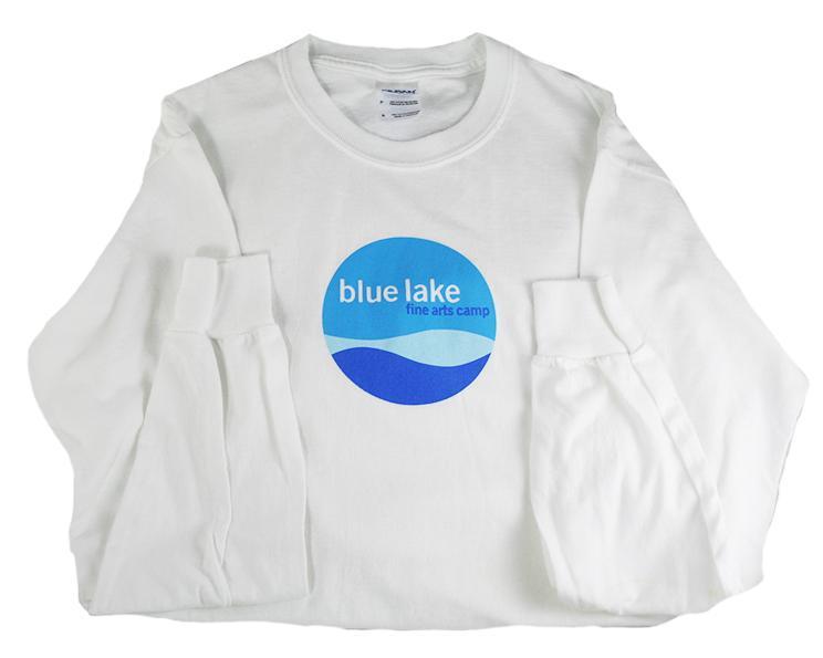 Circle Lake Logo - T Shirt Sleeved With Circle Blue Lake Logo. Blue Lake Fine
