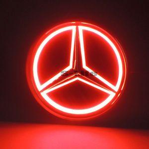 If I with Red Logo - LED Car 5D Tail Logo Lights Badge Emblem Lights For Mercedes-Benz ...
