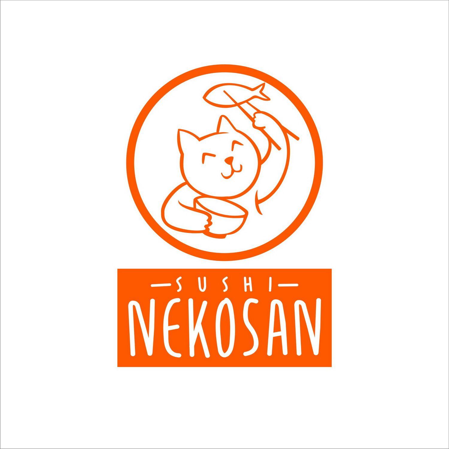 Asian Orange Logo - Modern, Colorful, Asian Restaurant Logo Design for Sushi Nekosan