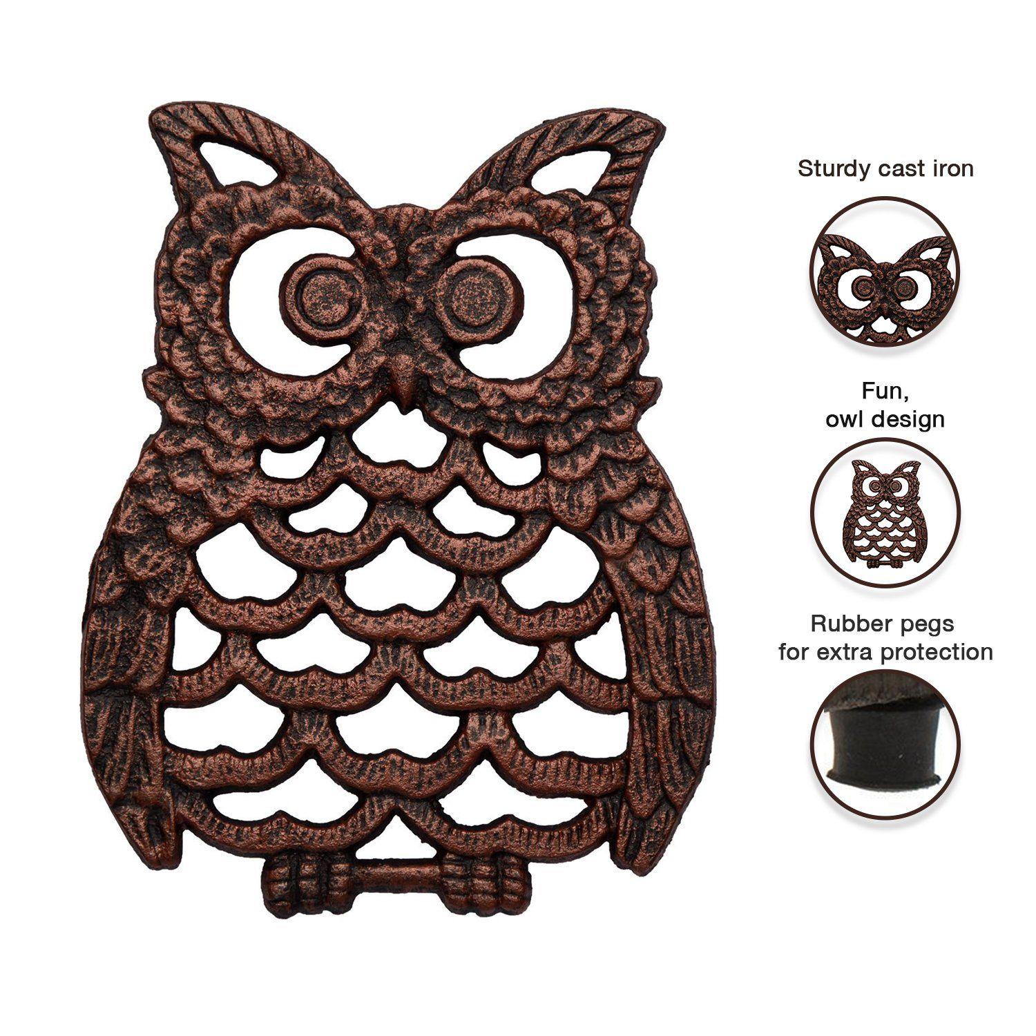 Owl Feet Logo - Cast Iron Owl Trivet - Decorative Trivet for Kitchen Counter or ...