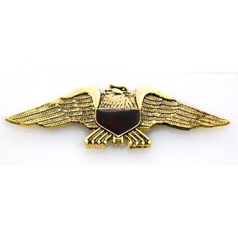 Eagle Red Shield Logo - Gold Eagle Emblem With Red Shield 316A1 ChromeWorld.com