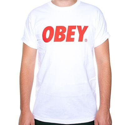 OBEY Clothing Logo - Obey Clothing T Shirt OBEY FONT LOGO White Red Obey Clothing