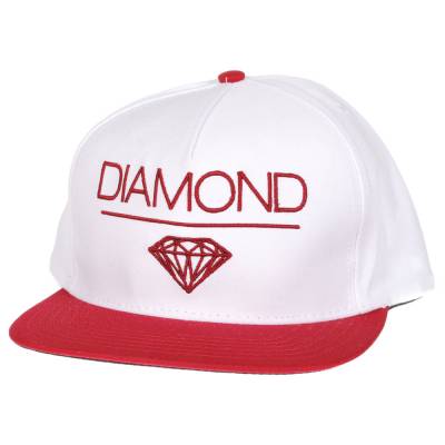 Red and White Diamond Logo - Diamond Supply Co. Whitespace Snapback Cap