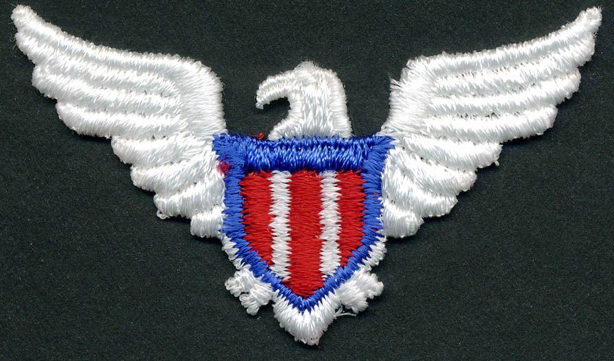 Red Shield Animal Logo - Eagle With Royal Blue/Red Shield Patch Applique-White