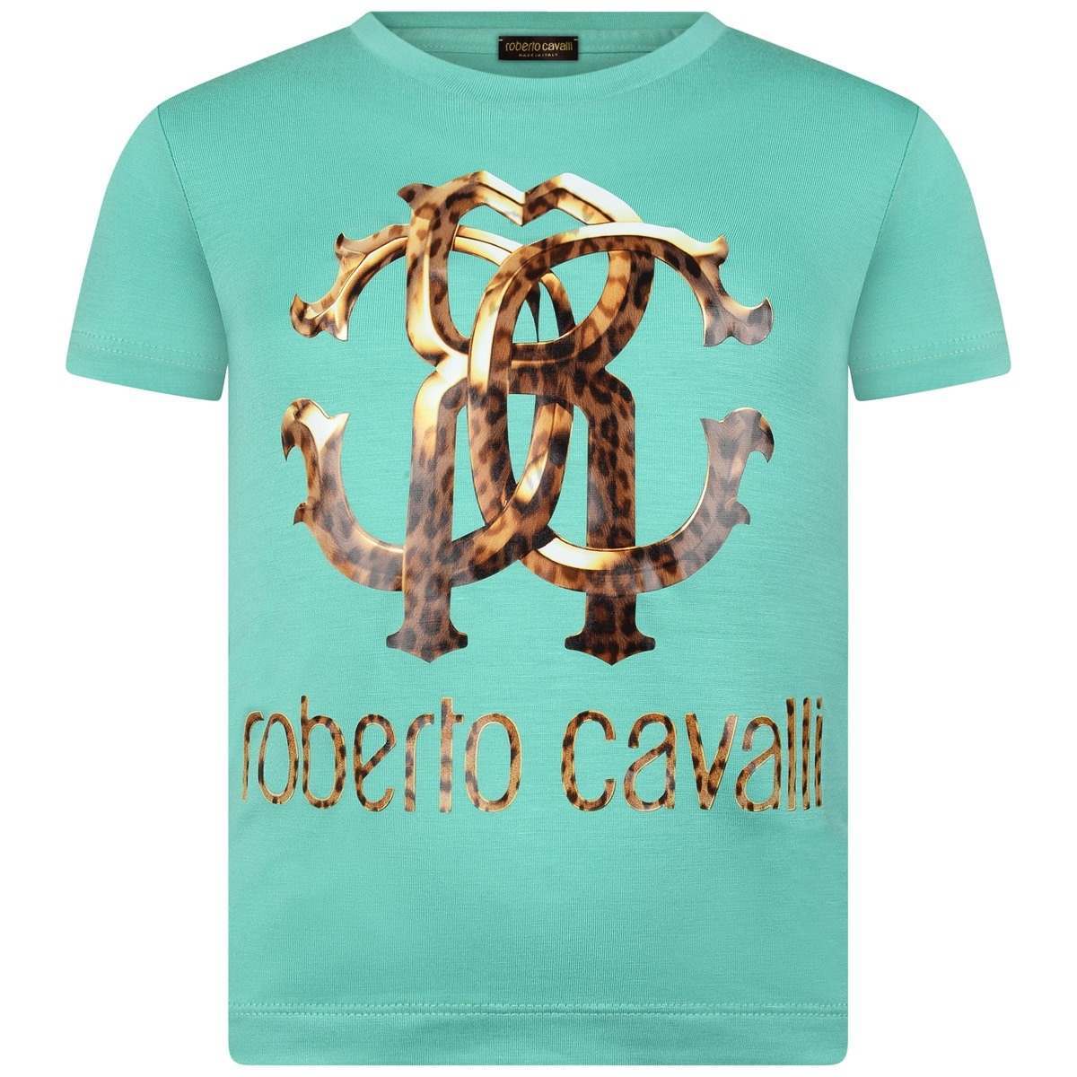 Green Leopard Logo - Roberto Cavalli Girls Green Leopard Logo Top Cavalli
