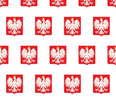 Eagle Red Shield Logo - Polish Red Shield Emblem With Eagle fabric - poltex - Spoonflower