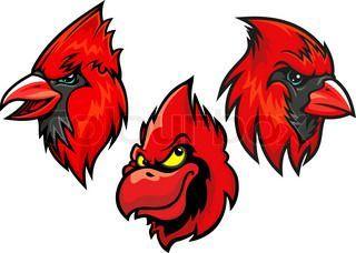 Red Cardinal Bird Logo - Red cardinal bird in cartoon style for mascot symbol design ...