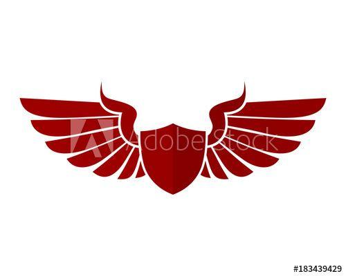 Eagle Red Shield Logo - red shield wing this stock vector and explore similar vectors