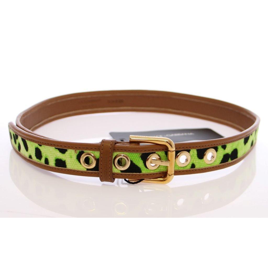 Green Leopard Logo - Green Leopard Leather Logo Belt | Dolce & Gabbana | Women ...