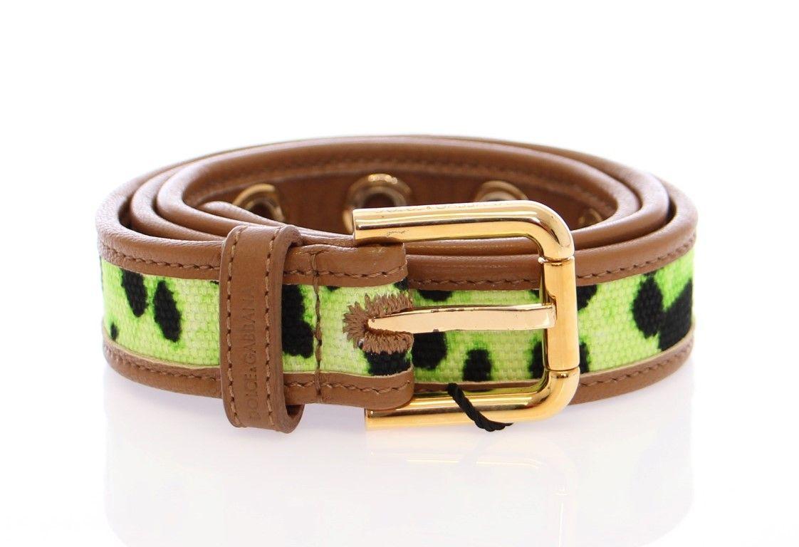 Green Leopard Logo - Dolce & Gabbana Green Leopard Leather Logo Belt • Stock Fashion ...