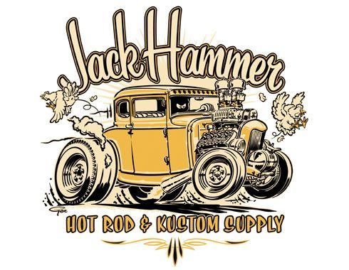 Hot Rod Shop Logo - JackHammer - Hot Rod & Kustom Supply - logo illustration
