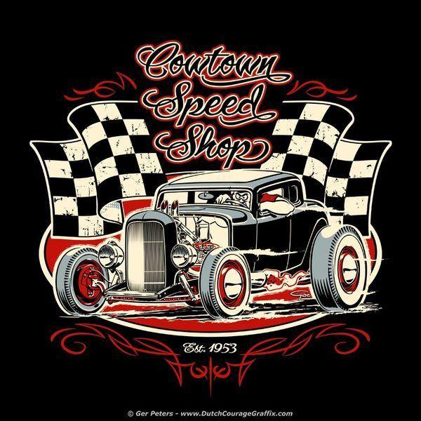 Hot Rod Shop Logo - coutown speed shop-Ger Peters | Automobilia signs and ads ...
