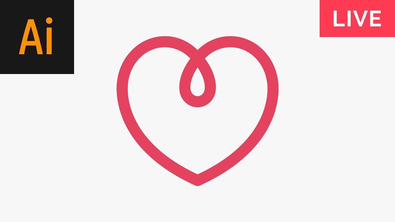 Heart Shaped Letters Logo - Design a Heart Logo Illustrator Tutorial - YouTube