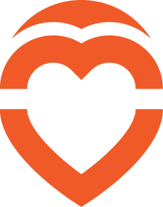 Red Orange Heart Logo - Pin Heart Logo Download - Bootstrap Logos