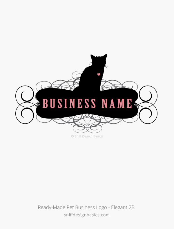 Small Cat Logo - Ready Made Pet Business Logo – Elegant 2 | Sniff Design® Basics ...