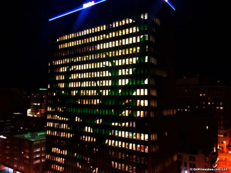 BMO Harris Logo - Milwaukee Bucks, BMO Harris Bank light up Downtown with logo