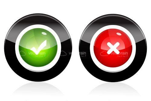 Red Cross Button Logo - Green Tick and Red Cross Button Icon Pack - Vectorjunky - Free ...