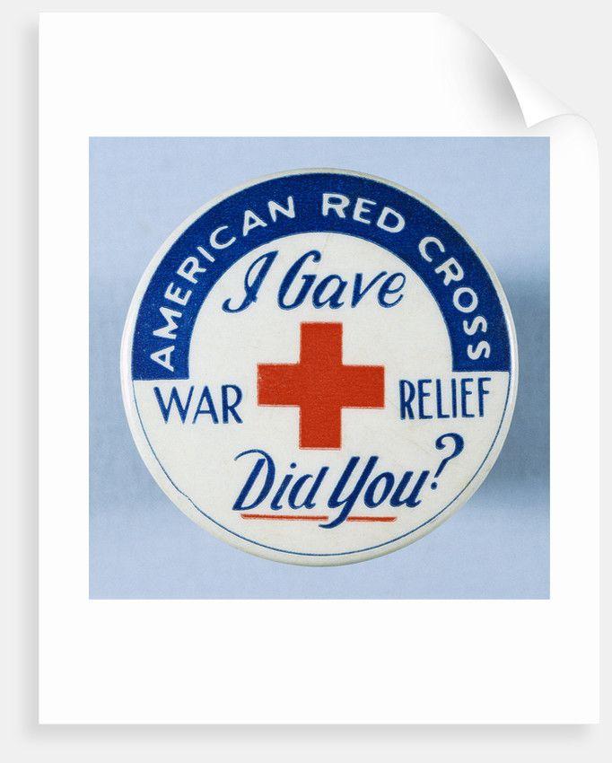 Red Cross Button Logo - American Red Cross Button posters & prints by Corbis