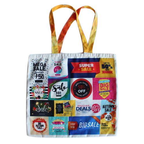 Multicolor Printing Logo - Multicolor Wrinkle Free Soft Canvas Shopping Logo Printed Bags, Rs ...