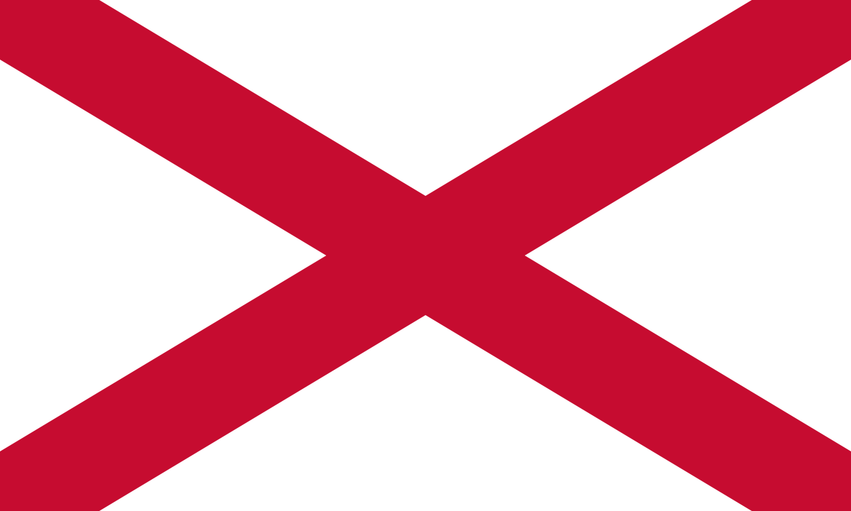 White Cross in Red Diamond Logo - Saint Patrick's Saltire
