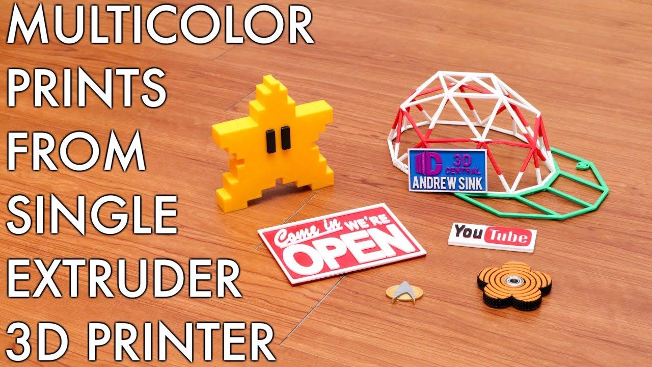 Multicolor Printing Logo - Multicolor Prints from Single Color Extruder 3D Printers! - YouTube