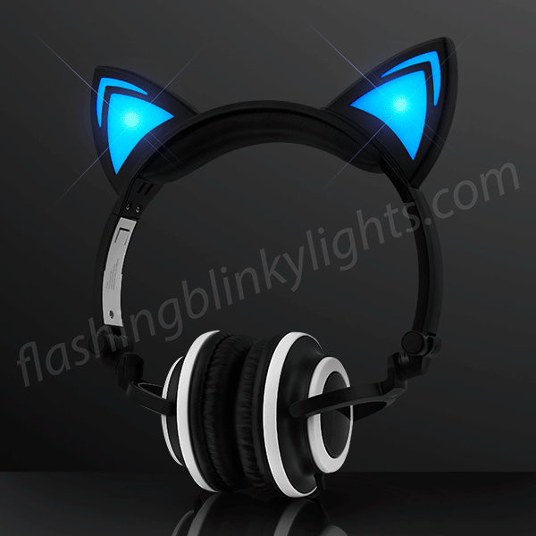Blue Cat with Headphones Logo LogoDix