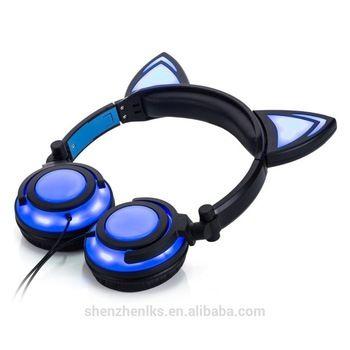 Blue Cat with Headphones Logo - New Product Microphone Waterproof Rechargeable Noise Cancelling