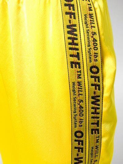 Yellow Striped Logo - Off-White yellow Polyester industrial logo striped track pants ...