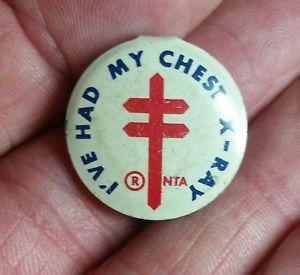 Red Cross Button Logo - VINTAGE I'VE HAD MY CHEST XRAY RED CROSS BUTTON PIN CLIP ON Chicago ...