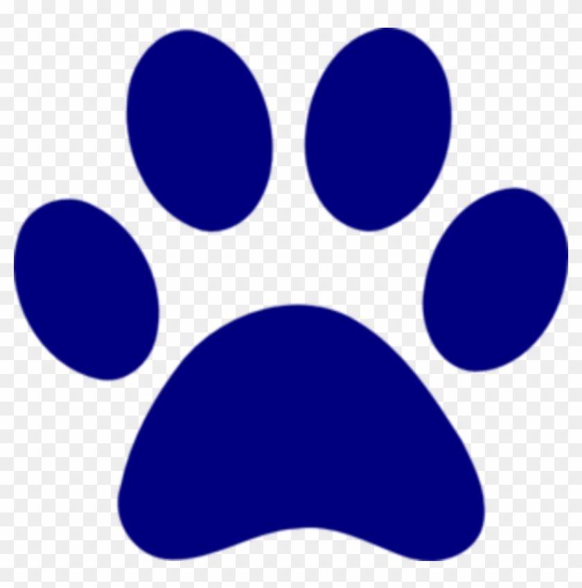 Blue Wildcat Paw Logo - Blue Paw Print Logo Blue Transparent PNG Clipart Image