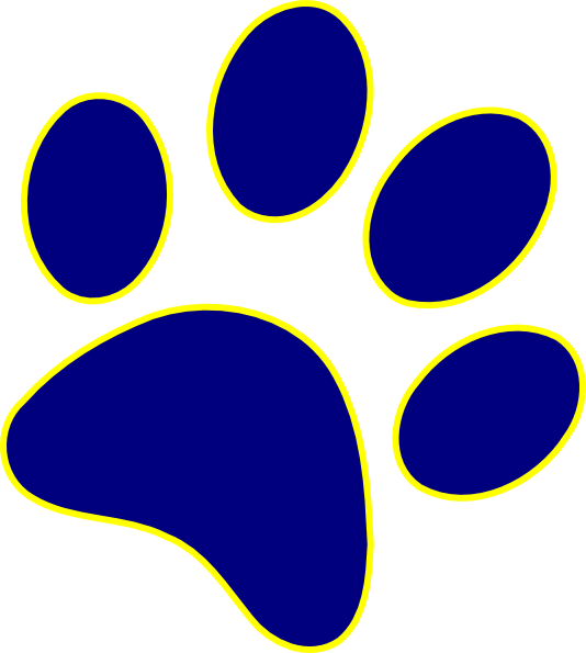 Blue Wildcat Paw Logo - Blue Wildcat Paw Print Clip Art free image