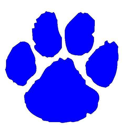 Blue Wildcat Paw Logo - Second Grade - Leaders Heights Elementary School