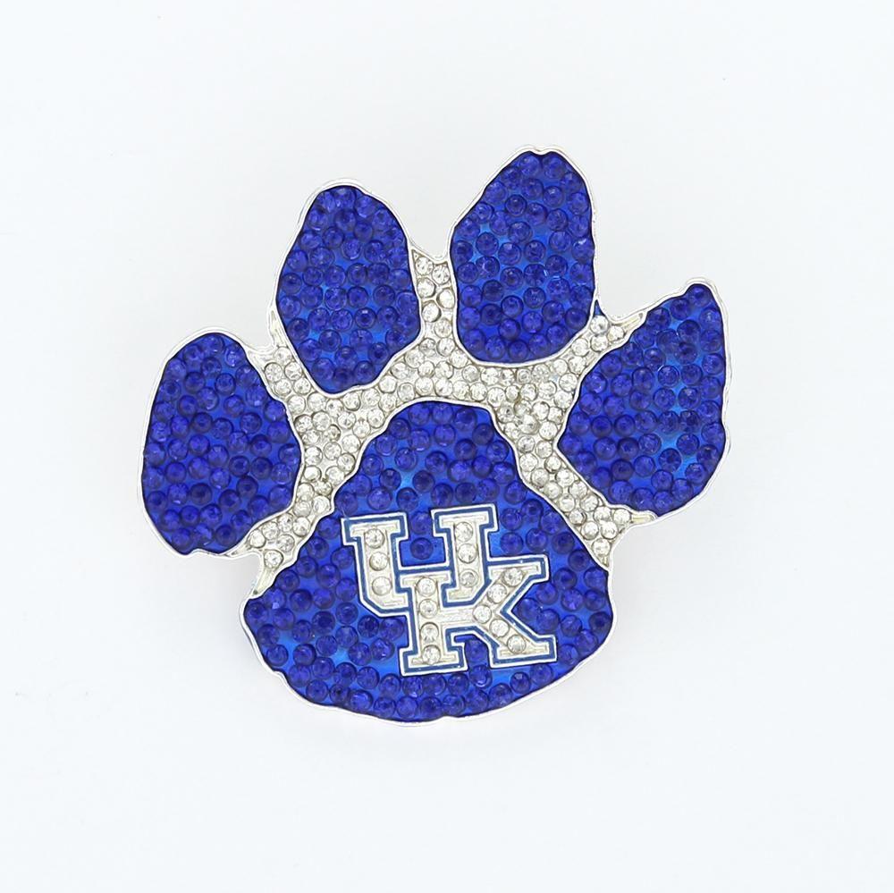 Blue Wildcat Paw Logo - Kentucky Wildcats Paw Crystal Logo Pin – Seasons Jewelry