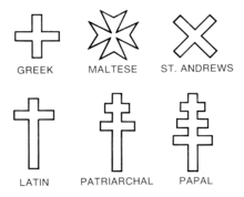 Slanted Square White with Red Cross Logo - Christian cross variants