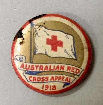 Red Cross Button Logo - Button - Australian Red Cross Appeal 1918 - Victorian Collections