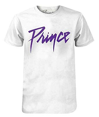 White On Purple Logo - Prince Purple Logo White Men's T-Shirt: Amazon.co.uk: Clothing
