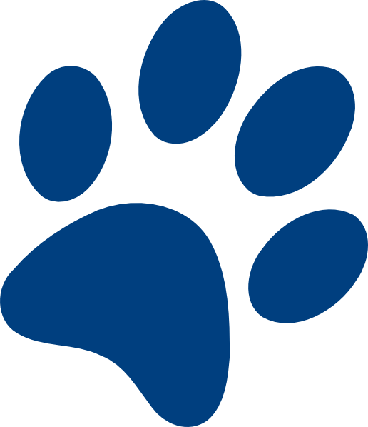 Blue Wildcat Paw Logo - Blue paw print Logos