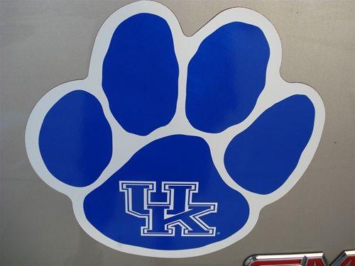 Blue Wildcat Paw Logo - Kentucky Wildcats UK Paw Large Magnet