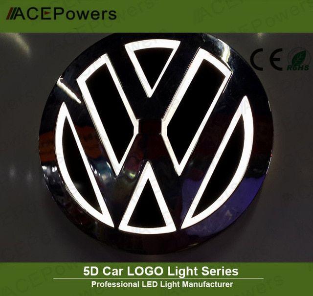 VW Car Logo - 5D 11cm*11cm for VW CAR Rear Front Badge Logo Bulb Brand Logo Light
