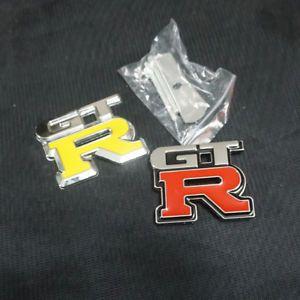 Red Yellow R Logo - Red GT-R Metal Grille Emblem + Yellow Sticker Badge Motorsports ...