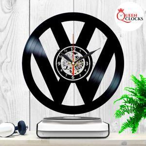 VW Car Logo - Volkswagen Car Logo Emblem Vinyl Record Wall Clock Vintage VW Best ...