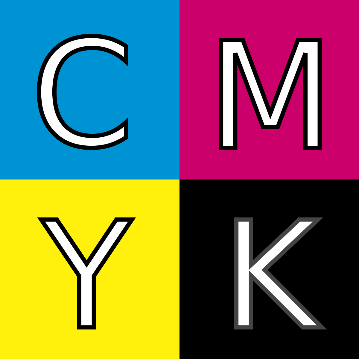 Red Yellow R Logo - CMYK color model