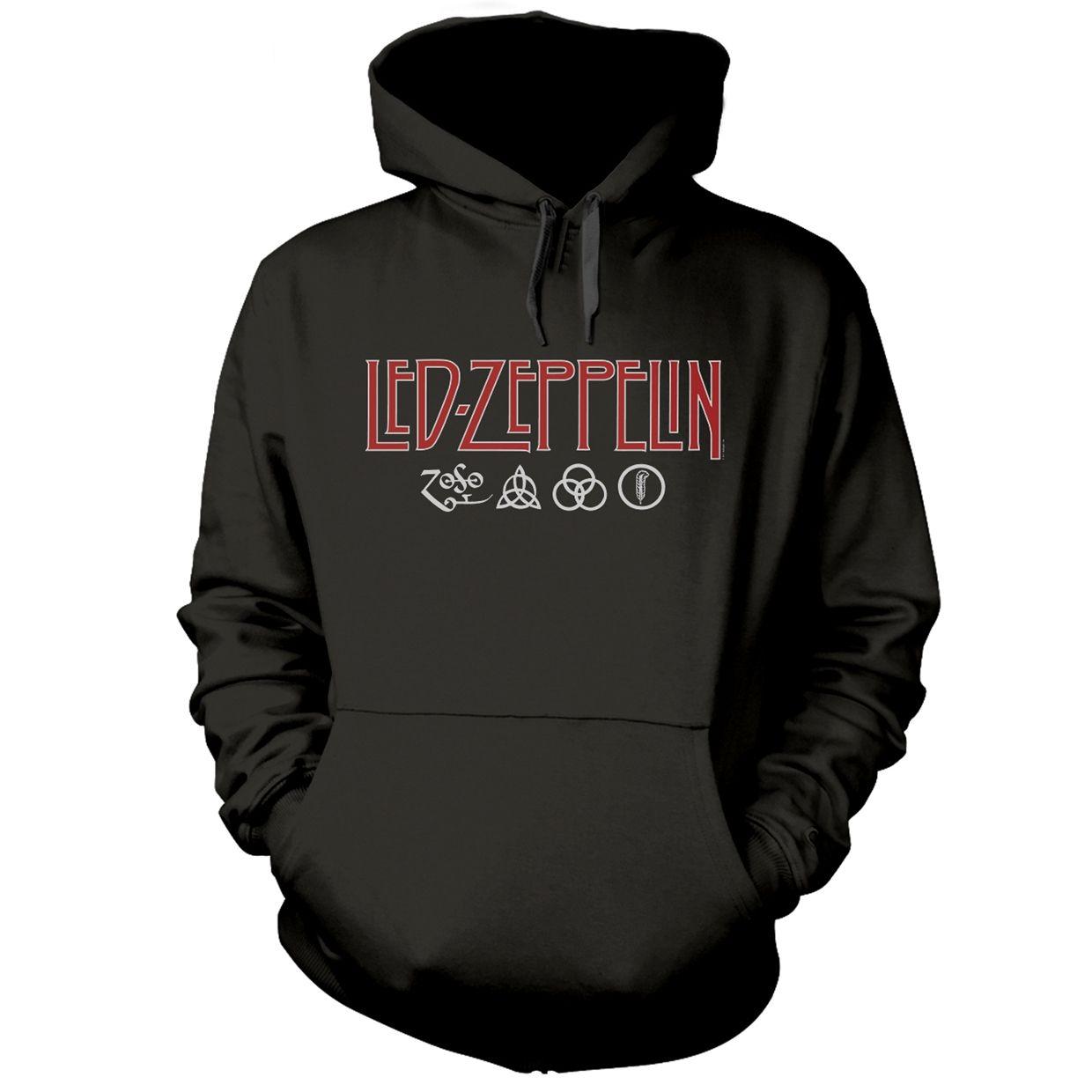 LED Zepplin Logo - Led Zeppelin Logo & Symbols Hoodie - PUNX.UK