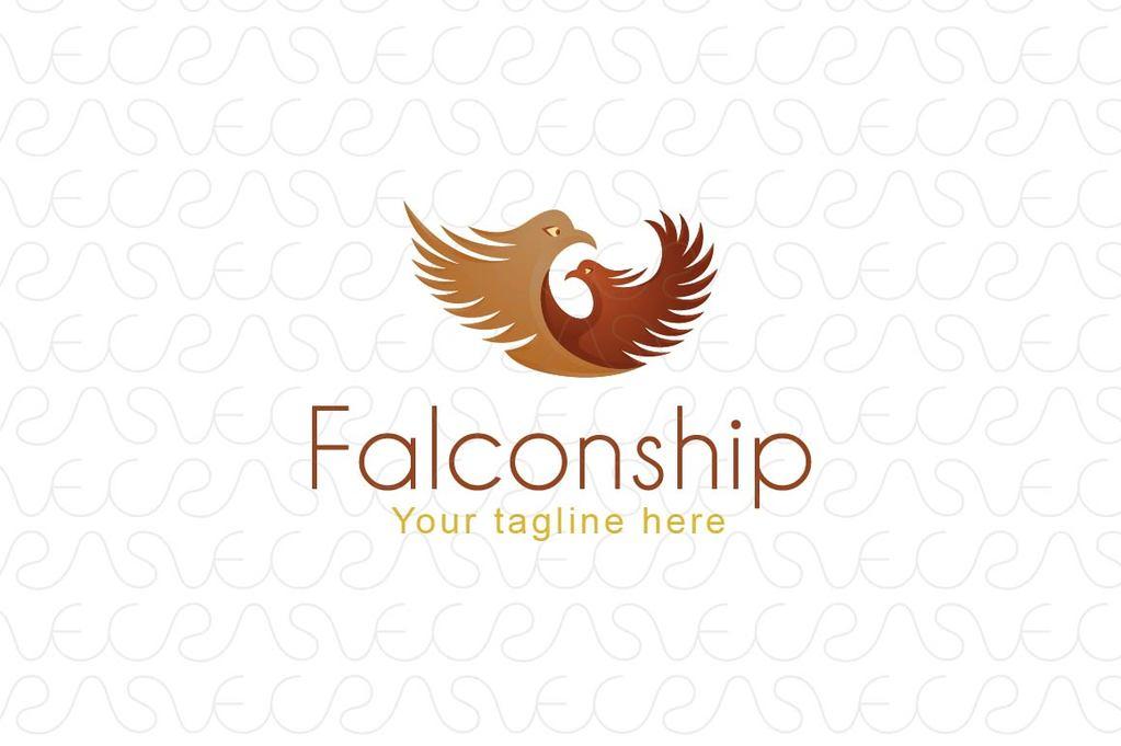 Falcon Bird Logo - Falcon ship and Companionship Stock Logo Template of Falcon