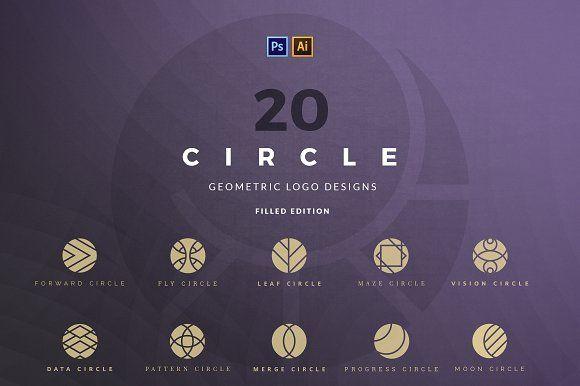Maze Color Shield Logo - Circle geometric logos Logo Templates Creative Market