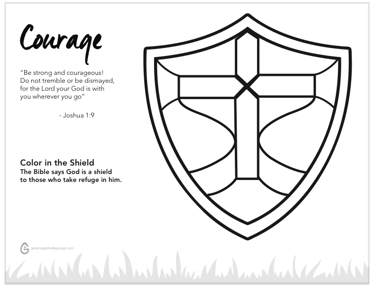 Maze Color Shield Logo - Family Activities: Coloring The Shield Of Courage! - Three Sixteen ...